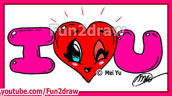 How to Draw I LOVE YOU - Valentine Heart + Bubble Letters - Fun2draw - YouTube HD wallpaper