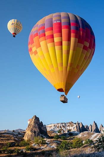 Hot air balloon, colorful, sky, flight HD phone wallpaper