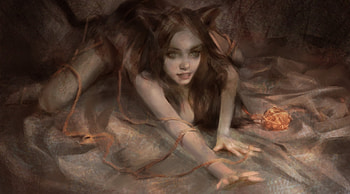 Catwoman, fantasy, art, dong gun yoon, luminos, girl, hand HD wallpaper