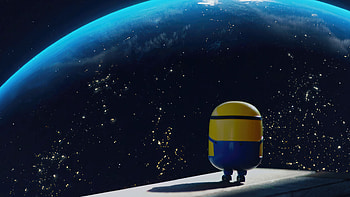 Minion On Moon , minions, cartoons, moon, artist, artwork, digital-art HD wallpaper