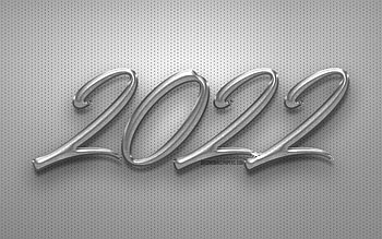 2022 silver 3D digits, , Happy New Year 2022, metal backgrounds, 2022 concepts, 3D art, 2022 new year, 2022 on metal background, 2022 year digits HD wallpaper