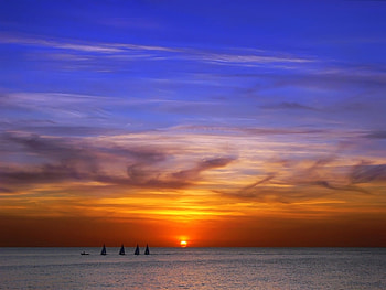 Landscape, Sunset, Sky, Sea, Sun HD wallpaper