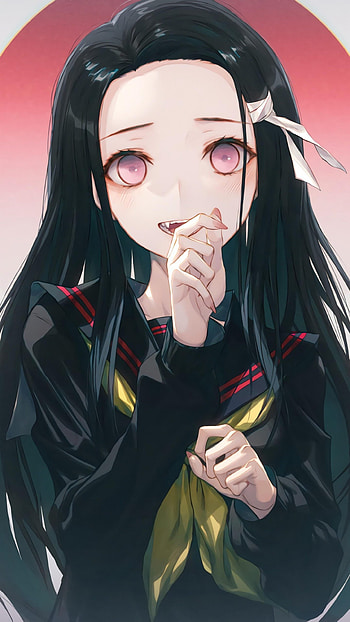 Nezuko, art, lip HD phone wallpaper
