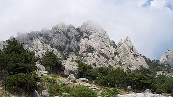 Landscape, Nature, Trees, Mountains, Clouds, Fog, Fencing, Enclosure HD wallpaper
