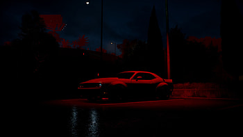 Dodge Challenger, Need for speed, red car, video game HD wallpaper