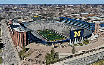 Michigan Stadium, , vector art, Michigan Stadium drawing, creative art, Michigan Stadium art, vector drawing, Michigan Wolverines, Michigan, USA HD wallpaper