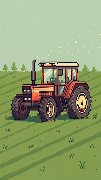 Tractor Bliss: A Perfect for Farm Lovers, Agriculture, pixel art, field HD phone wallpaper