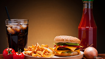 Cheeseburger with fries, Fast food goodness, Classic combo, Delicious indulgence HD wallpaper