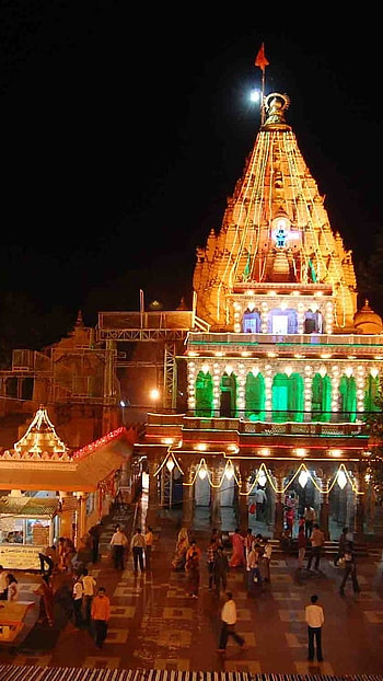 Ujjain Mahakal, Temple View, Night HD phone wallpaper