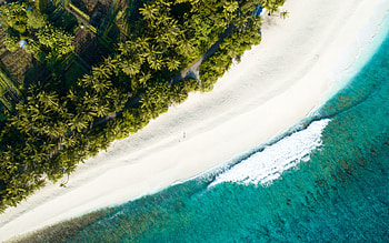 Adorable and exotic beach, aerial view, holiday HD wallpaper