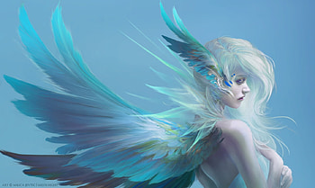 Angel, superb, wings, frumusete, fantasy, milyknight, gorgeous, girl, milica jevtic, luminos HD wallpaper