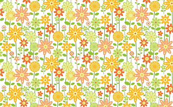 Texture, white, yellow, flower, green, paper, orange, pattern HD wallpaper