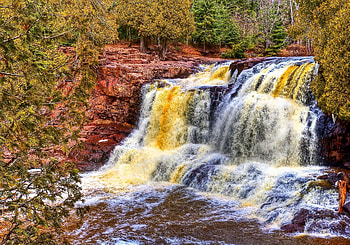 Nature, Rivers, Trees, Stones, Waterfall, r HD wallpaper
