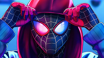 Miles Hoodie Up, spiderman, superheroes, artwork, digital-art, art HD wallpaper