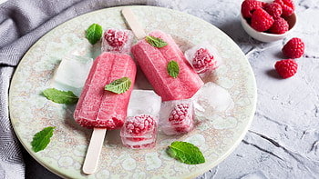 Ice Cream, Raspberries, Berries HD wallpaper