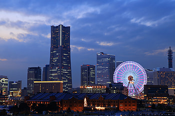 Building, , Yokohama, City, Ferris Wheel, Japan, Light, Skyscraper, Cities HD wallpaper