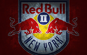 New York Red Bulls II, American soccer team, red background, New York Red Bulls II logo, grunge art, USL, soccer, New York Red Bulls II emblem HD wallpaper