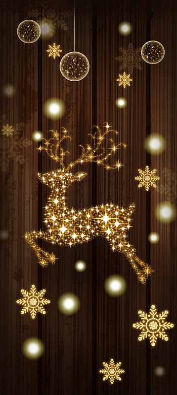 Gold Glitter Rudolph, holiday ornament, Christmas, festival, luxury HD phone wallpaper