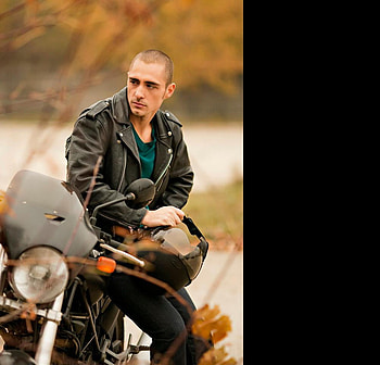 Vladimir Draghia, motorcycle, actor, man HD wallpaper