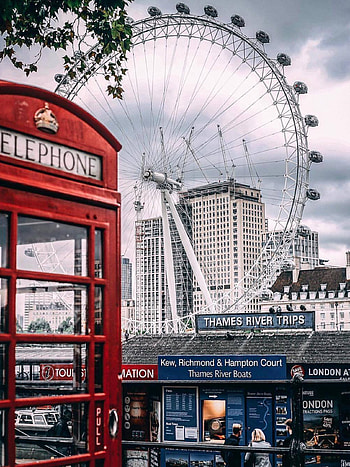 London Eye, Tele booth, box, Iconic symbol HD phone wallpaper