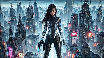 Techno Girl, scifi, cyberpunk, artist, artwork, digital-art HD wallpaper
