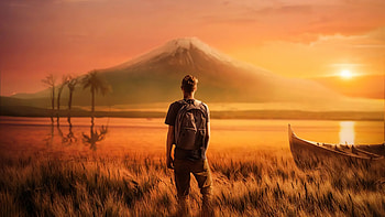 Alive Is The Sunset, alone, artist, artwork, digital-art HD wallpaper