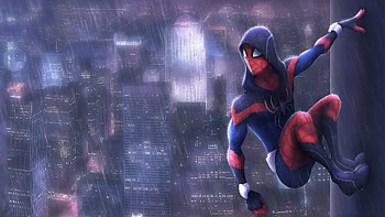 Spiderman In Rain Art, spiderman, , superheroes, artwork, artist, digital-art, deviantart HD wallpaper