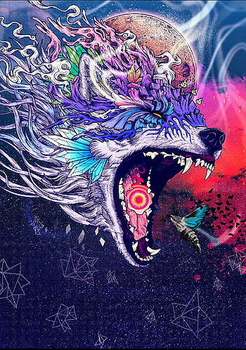 Abstract Wolf, art HD phone wallpaper