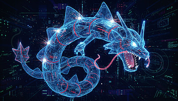 Gyarados : Neon Cyber Leviathan, Gyarados (Pokémon), Dragon, Hologram, Cyberpunk HD wallpaper