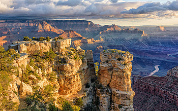 Grand Canyon evening sunset, Arizona, USA, Mountain landscape HD wallpaper