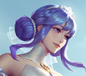 Crystal Rose Sona, crystal rose, blue, sona, face, girl, tina wei, lol HD wallpaper