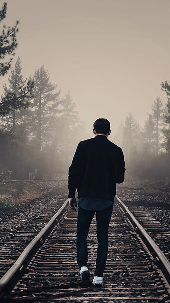 Single Boy Attitude, Walk On Railway Track, walk, railway track HD phone wallpaper