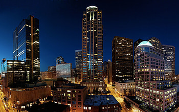 Cities, Night, Skyscrapers, Seattle HD wallpaper