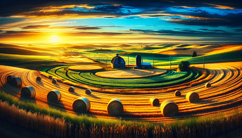 Vibrant Farm Sunrise - Ultra, farm, landscape, countryside HD wallpaper