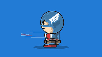 Captain America Cartoon Minimal Art , captain-america, superheroes, minimalism, minimalist, artist, artwork, digital-art HD wallpaper