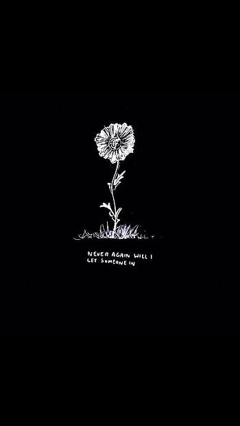 Sad flower, aesthetic, art, quote HD phone wallpaper