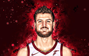 Dean Wade, , Cleveland Cavaliers, NBA, basketball, Cavs, purple neon lights, Dean Wade Cleveland Cavaliers, Dean Wade HD wallpaper