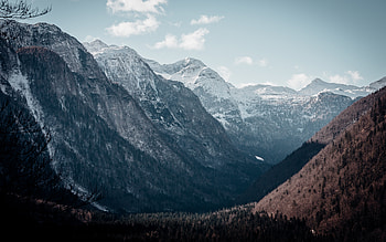 Mountains, peaks, valley, nature HD wallpaper