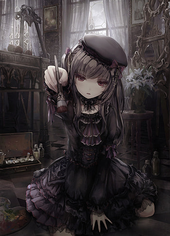 Gothic Anime, Gothic anime girl, Gothic dress, Artistic HD phone wallpaper