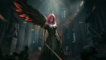 Dark angel, digital, fantasy, art, angel, dark HD wallpaper