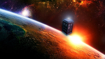 Tardis Drifting In Open Space for HD wallpaper