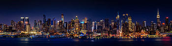 Manhattan, cityscape, night, buildings, New York HD wallpaper