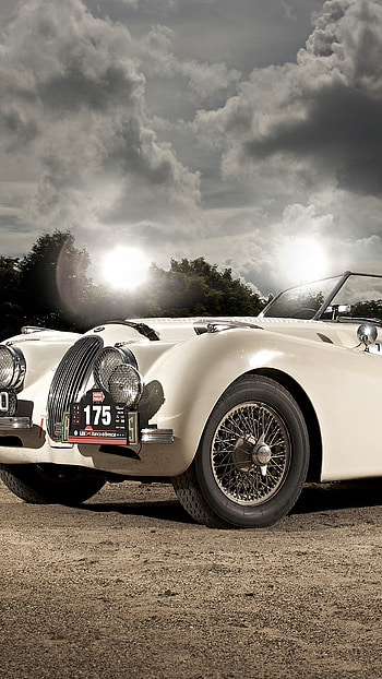 Jaguar XK120, Retro Sports Car HD phone wallpaper