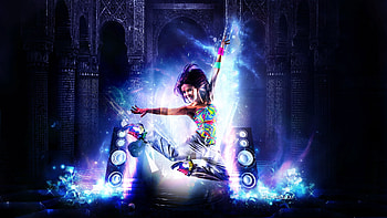 music, spaceout, magic, trance, girl HD wallpaper