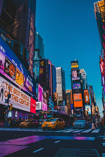 display, Times Square visuals, Urban backdrop HD phone wallpaper