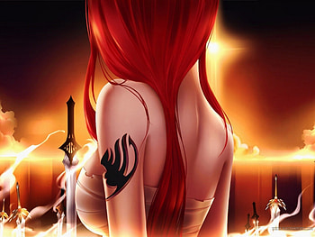 erza, fairy, anime, scarlet, tail, titania HD wallpaper