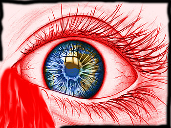 eye, white, neon, black, red, blood HD wallpaper