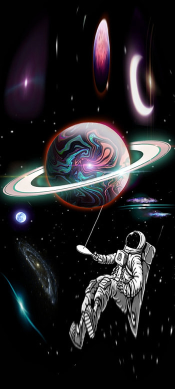 GaryFlub, espacio, luz, astronauta, mundos, Estrella, arte HD phone wallpaper