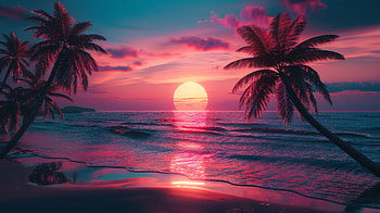 Synthwave Palm Trees, synthwave, palm, trees, sunset, ai, artist, artwork, digital-art HD wallpaper