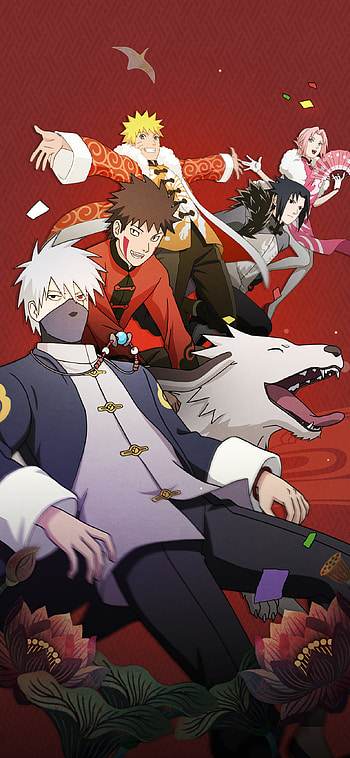 Team Kakashi, naruto, sasuke, sakura, akamaru, kiba HD phone wallpaper